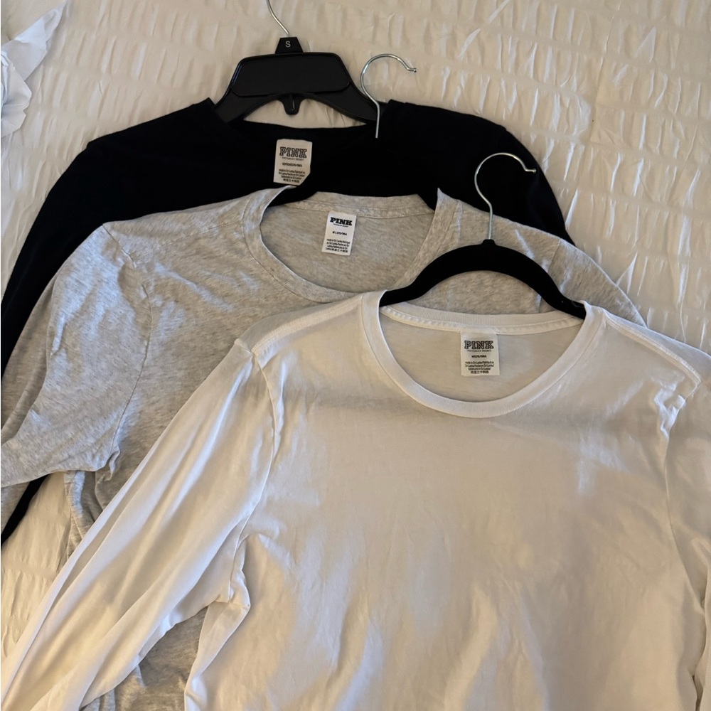 PINK Victoria's Secret Black, Gray, and White Tees